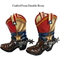 thumbnail image 6 of Urbalabs Western Cowboy Boot Texas Flag Toothpick Holder Vase Distressed Decorative Cowboy Boots with Spurs Home Office Rustic Decor Country Living Pen Holder for Desk, 6 of 7