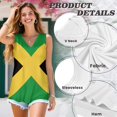 thumbnail image 6 of FUIALDOLG Womens Jamaica Flag Print Tank Tops Summer Casual V-Neck Sleeveless Top Soft Blouse Undershirt Flowy Tunic Tops Black Tops Summer Fashion Outfits,4XL, 6 of 7