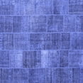 thumbnail image 1 of Ahgly Company Machine Washable Indoor Square Patchwork Blue Transitional Area Rugs, 3' Square, 1 of 4