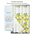 thumbnail image 2 of No Hook Cloth Fabric Shower Curtain with Snap in Liner, Yellow Lemon Waterproof Shower Curtains Set with See Through Top Window, Summer Fruit Green Retro Farmhouse Leaf Bath Curtains Shower 36"x72", 2 of 6