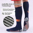 thumbnail image 4 of Premium Men's Knee High Soccer Socks Thick Terry Cushion Anti-Pilling Non-Slip Breathable Shock Absorb Sweat Wicking Odor Resistant Athletic Socks for Football Basketball Running Tennis Badminton, 4 of 11
