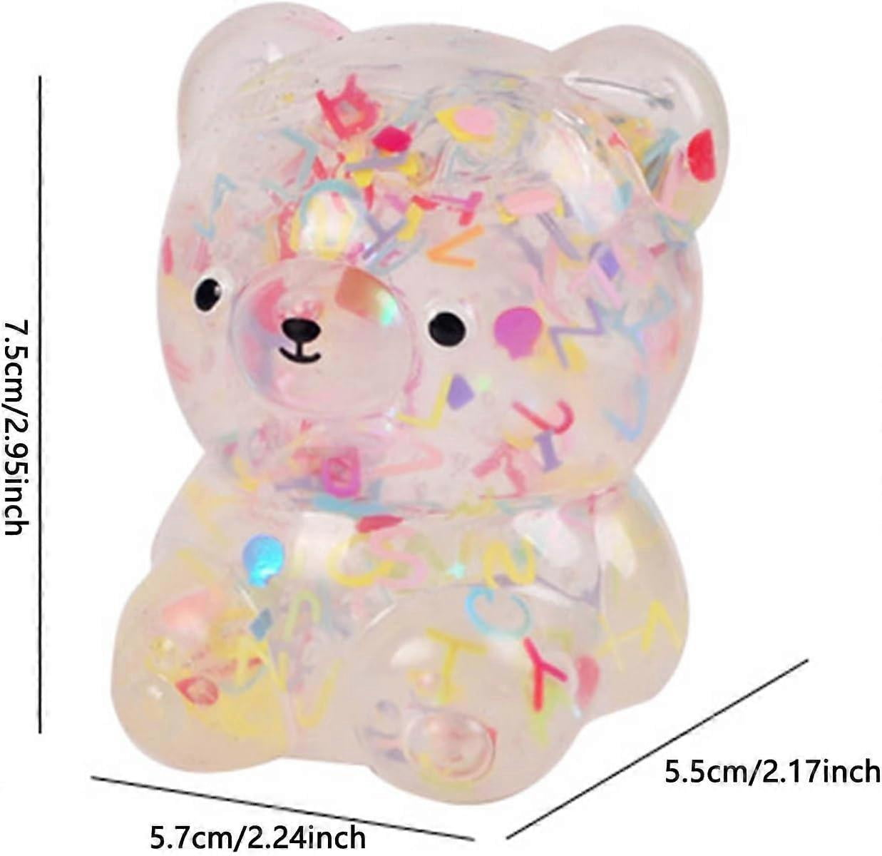 4Pcs Camouflage Gummy Bears Squeeze Toys, 8cm Soft Stress Relief Sensory Fidget Toys, Random Color