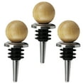 thumbnail image 4 of Jiandong wine bottle stoppers 3pcs Stainless Steel Wood Wine Stopper for Wedding & Party(3.23X1.14X1.14Inch), 4 of 11