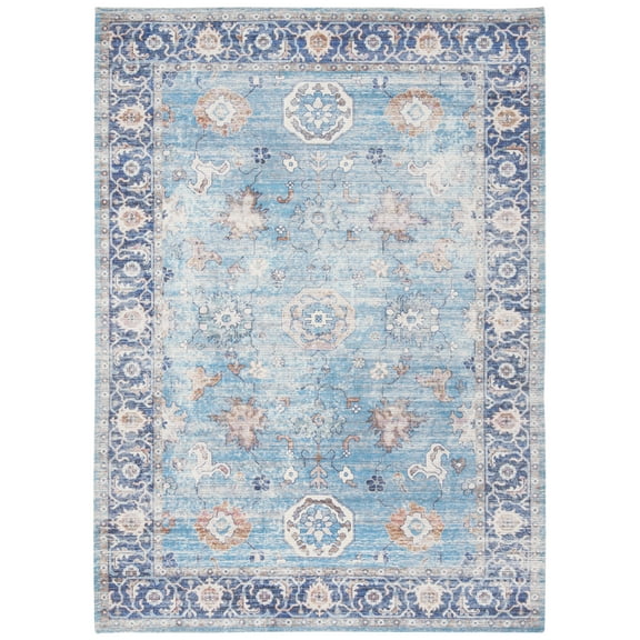 Safavieh Handmade Saffron Nimet Modern Tribal Cotton Rug Aqua/Navy 3' x 5' 3' x 5' Indoor