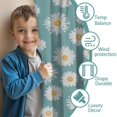 thumbnail image 3 of Blackout Kids Curtains,Teal Daisy Flower Golden Centers Pattern Childrens Insulated Curtains Set Of 2,Bedroom Essentials,Toddler Room Decor 52"x63", 3 of 5