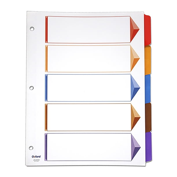 Separador Índice Oxford Omni-Dex 5 cejas de color surtido Tamaño Carta