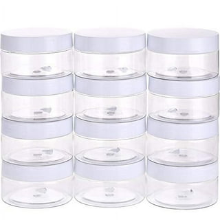 16 Pack 4oz(120ml) Slime Storage Favor Jars Clear Empty Wide-Mouth Plastic  containers with Clear lids for DIY Slime Making - 2.6x1.65 