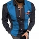 thumbnail image 1 of Camisa con estampado de leopardo para hombre, diseño de cadena a cuadros, moda urbana, ocio, deportes al aire libre, primavera y verano, 1 of 6