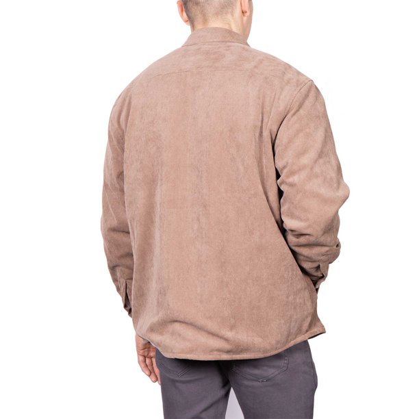 VISIVE Men's Big and Tall Corduroy Shirt Jacket with Fleece-Lined