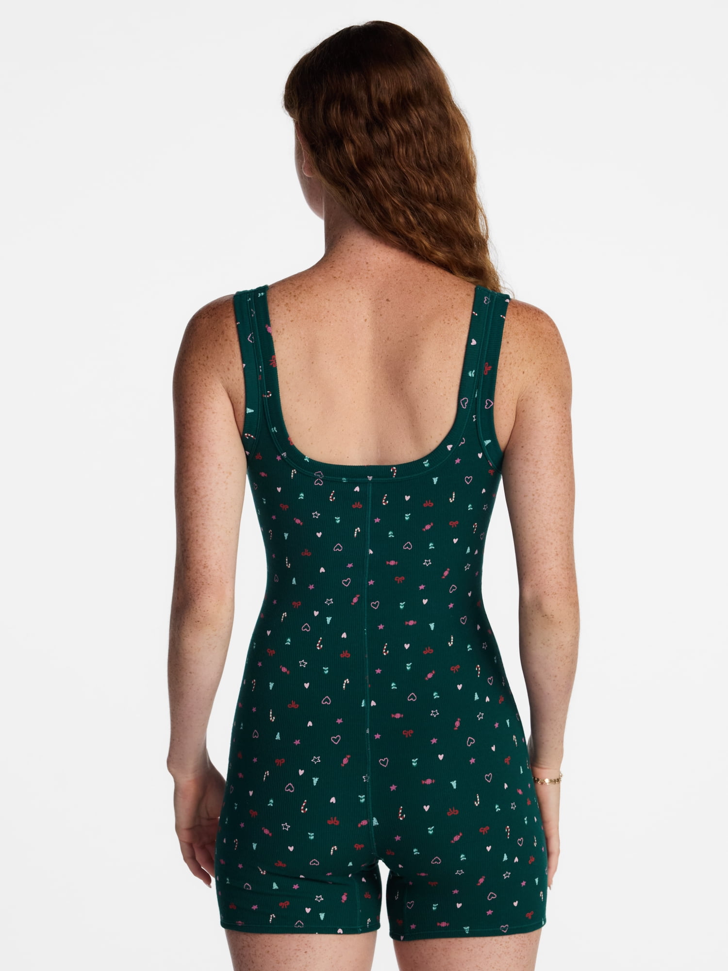 No Boundaries Women's Cotton Stretch Ribbed Romper, Sizes XS-XXXL