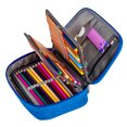 thumbnail image 1 of Estuche con cierre de alta capacidad, estuche multifuncional para lápices de papelería, estuche portátil con extraíbles, color azul, 1 of 5