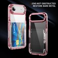 thumbnail image 6 of ELEHOLD for iPhone Air Case,Clear Card Holder Kickstand Credit Card Slot Soft TPU+Hard PC Slim Bumper Anti-Scratch Shockproof Protective Wallet Case for iPhone Air,Pink, 6 of 10