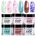 thumbnail image 1 of Set de uñas en polvo AZUREBEAUTY, 6 colores con purpurina, rosa y azul, 1 of 7