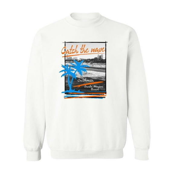 Catch The Wave Santa Monica Sweatshirt Men -Image by Shutterstock, Male XX-Large