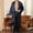 Blue, variant on Lilgiuy Men Solid Casual Long Sleeves Lace-up Home Pocket Long Pajama Robe Shorts