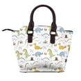 thumbnail image 2 of Zufioo Dinosaur Print Leather Rivet Shoulder Bag, Microfiber PU Leather Adjustable Shoulder Strap Handbag, Ideal Gift for Women-One Size, 2 of 6