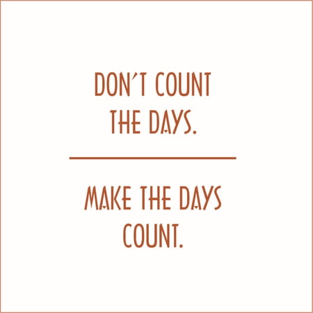 Don't Count the Days, Make the Days Count Vinyl Quote - Small - Pumpkin