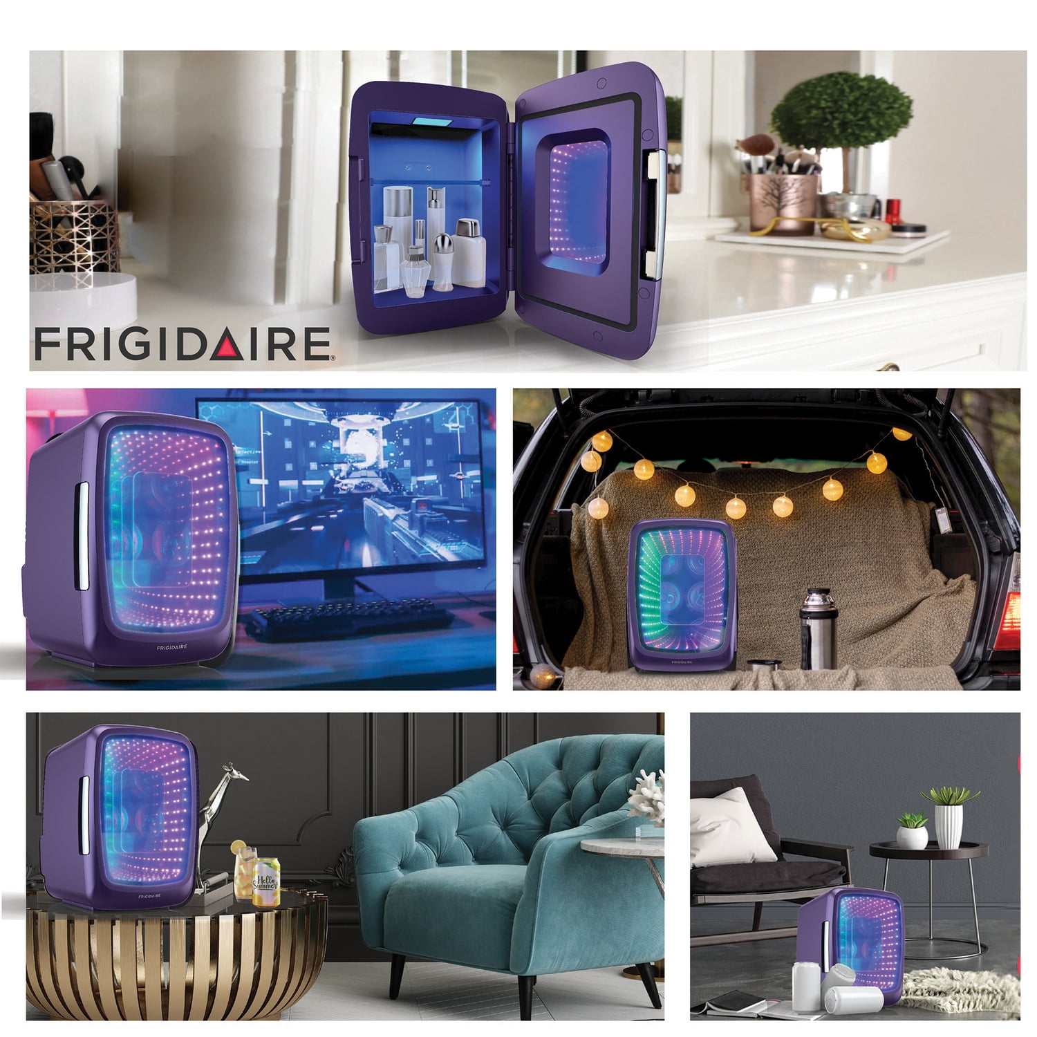 6-Can Retro Gaming Light-up Portable Beverage Mini Fridge (Purplehaze), EFMIS179-PURPLEHAZEPT