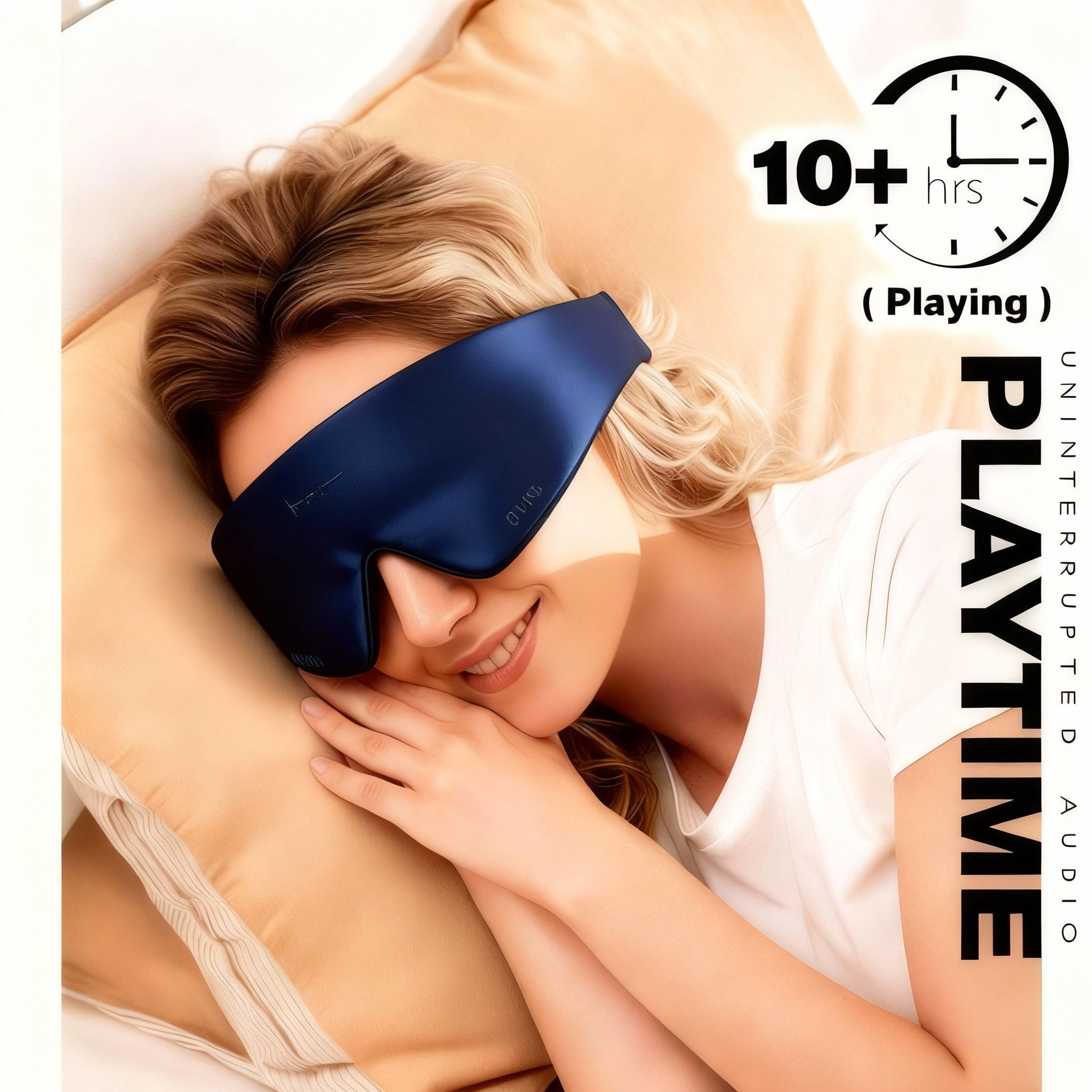 FACEMOON Wireless Bluetooth 5.2 Sleep Mask Headphones 3D Eye Mask Light Blocking Timer 14 Hours Battery