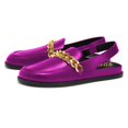 thumbnail image 2 of YDN Women Round Toe Chains Slingback Flats Elastic Strap Heeled Loafers Casual Daily Dress Walking Shoes Size 7 Fuchsia, 2 of 4