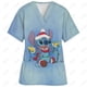 thumbnail image 5 of Blusa de uniforme de trabajo con cuello en V y cordón de manga corta con estampado de dibujos animados de Disney Stitch para mujer, 5 of 5