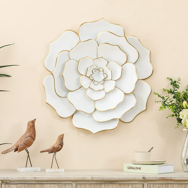Carson Carrington Mjugg White Metal Flower Wall Art