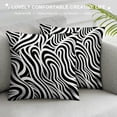 thumbnail image 3 of RUIYC Black and White Waterproof Outdoor Throw Pillow Covers, Simple Lines Modern Striped Abstract Art Pillow Cases Throw Cushion Cover with Zipper Washable Pillowcase for Sofa, 3 of 5