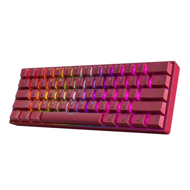 Teclado Mecánico RGB HK GAMING GK61 60% Hotswap Rosa