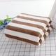 thumbnail image 5 of Toalla de terciopelo 1 pieza a rayas Poliéster grueso absorbente – Secado rápido, sin mudas, suave y mullido 70x140cm Baño de lujo grande, gimnasio, toalla de playa – morado, azul, verde, gris, 5 of 6