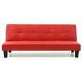 thumbnail image 3 of Modern Contemporary Red Leather Sofa Bed 220×80×75cm with Easy Assembly and Durable Frame, 3 of 6