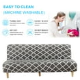 thumbnail image 4 of CHOK 2024 Folding Sofa Bed Cover Solid Color Futon Armless Slipcover Polyester Elastic Fabric All-Inclusive Cover, 4 of 9