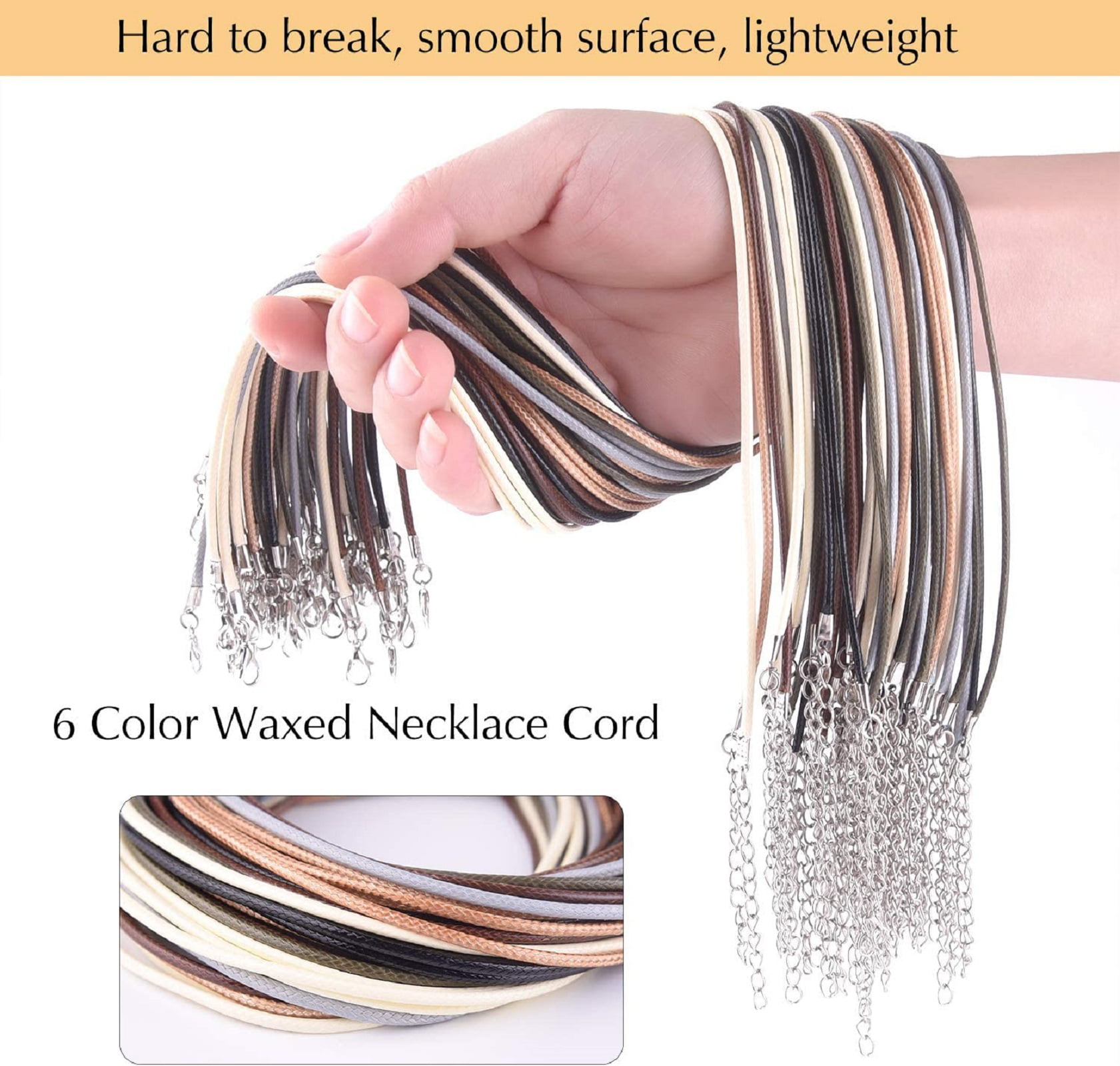  200 Pieces Waxed Necklace Cords with Clasps Bulk
