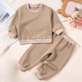 thumbnail image 2 of NOLDARES Baby Boy Toddler Clothes 2pcs Long Sleeve Sweatshirt Tops Joggers Pants Cotton Graphic Print Outfits Casual Clothing(Khaki,12-18 M), 2 of 9
