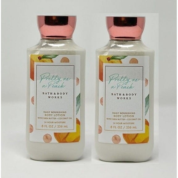 Bath and Body Works 2 Pack Pretty as a Peach Super Smooth Body Lotion 8 Oz