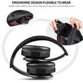 thumbnail image 3 of Bluetooth Headphones Over Ear, Hi-Fi Stereo Wireless Foldable Headset with Soft Memory-Protein Earmuffs, Built-in Mic and Wired Mode for PC/Cell Phones/TV(Black), 3 of 8