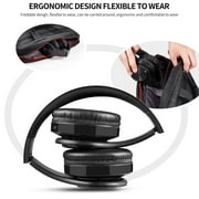 Bluetooth Headphones Over Ear, LUXMO Wireless Noise Cancelling Headphones Foldable Stereo Headset with Mic, Rechargeable Headphones Handsfree Headphones for PC, Laptops and Smartphones