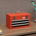 thumbnail image 2 of DURHAND 3 Drawer Tool Box with Metal Latch Closure Portable Tool Chest Red, 2 of 9