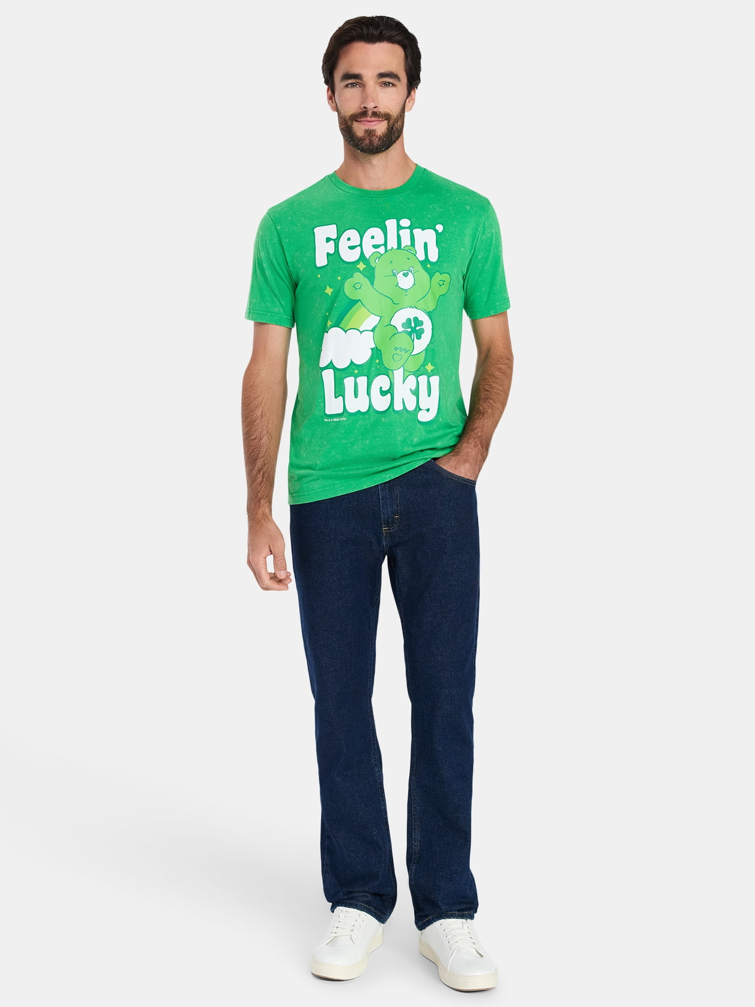 Care Bears Men's and Big Men's St. Patrick's Day Graphic Tee with Short Sleeves, Sizes XS-5XL