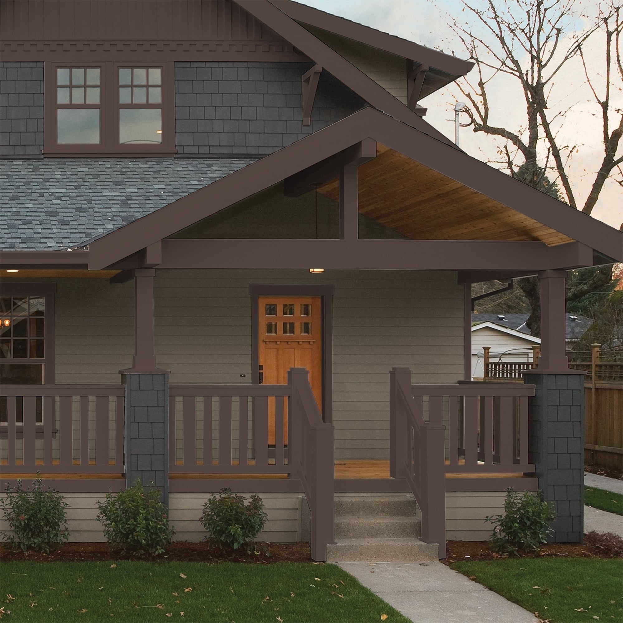 Glidden HEP Grab-N-Go Stewart House Brown Semi-Gloss Exterior Paint with Primer, 1 Gallon