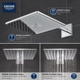 thumbnail image 4 of Grohe 26 504 Rainshower 1.75 GPM Multi Function Square Shower Head - Chrome, 4 of 5
