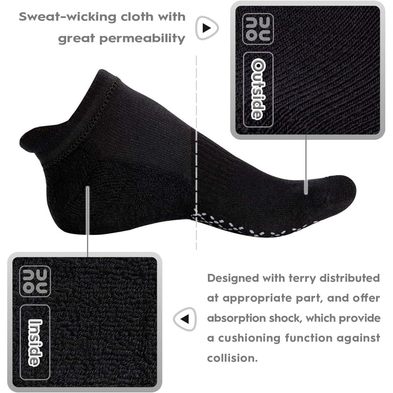 NV Compression 2 Pairs Anti-Slip Yoga Socks For Gym, Pilates, Deadlifts - Cushioned Gripper
