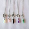 thumbnail image 6 of HOOUN Natural Gemstone Crystal Quartz Healing Pendulum Pendant Chakra Chain Necklace-10#lapis lazuli, 6 of 6