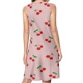 thumbnail image 2 of Cherries Spring Summer Dresses for Women Fashion T-shirt Dress Casual Sleeveless Loose Sundress with Pockets, 2 of 5