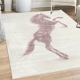 thumbnail image 1 of Horses Decorative Rug, Gallop Animal Motif Rearing up Blazing Devilish Moving Freely Theme, Quality Carpet for Bedroom Dorm and Living Room, 6 Sizes, Pale Lavender, by Ambesonne, 1 of 4