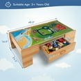 thumbnail image 4 of Costway Kids Wooden Train Set & Double-Sided Table Playset w/100 Pieces & Storage Drawer, 4 of 10