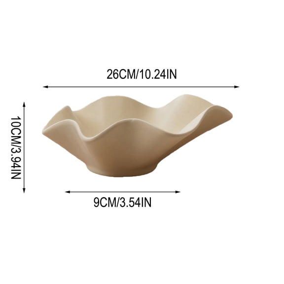 Fruit Bowl Wave-Shaped Terracotta Fruit Tray, White Large Decorative Bowl, Stylish Fruit Bowl for Entry Table, for Home Living Room Coffee Table Decor