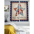 thumbnail image 3 of Happy Independence Day Sheer Curtains 2 Panels Set U. S. Flag Watercolor Flowers Letter Print Sheer Window Curtains Light Filtering Rod Pocket Voile Drapes for Bedroom Living Room 52"x63", 3 of 9