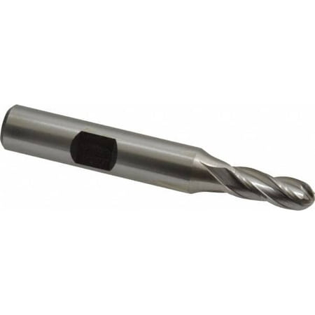 

Hertel 1/4 Diam 5/8 LOC 4 Flute HSS Ball End Mill Uncoated Single End 2-1/2 OAL 3/8 Shank Diam Spiral Flute