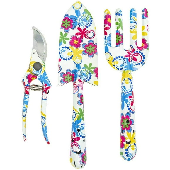Garden Blossom Tool Set: Clippers, Trowel, Fork