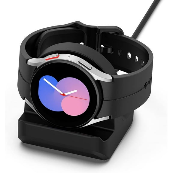 Tianle Charger Stand Compatible with Samsung Galaxy Watch 6/Watch 6 Classic/Watch 5/Watch 5 Pro Charger, Silicone Charging Stand Dock Holder (Black)